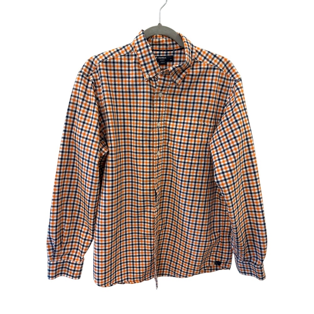 Cremieux Classics Orange & Navy Plaid Button-Up | Large
